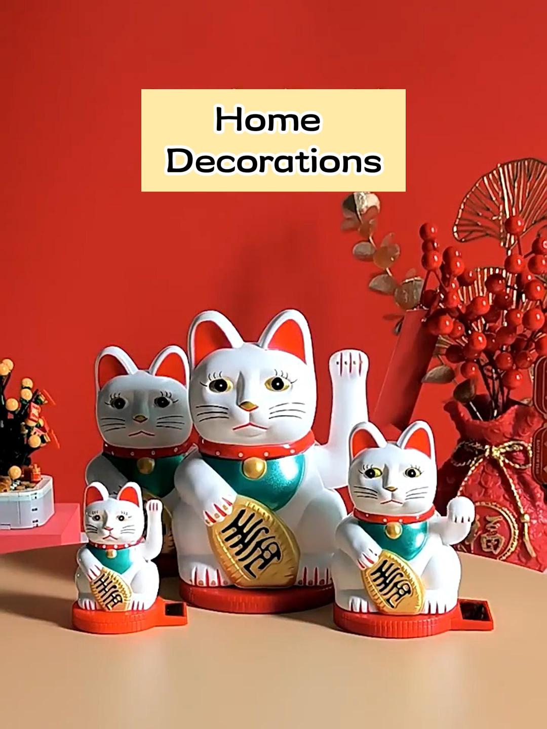 Amazon.com: Cyrank Lucky Cat Waving Arm, Solar Powered Waving Cat